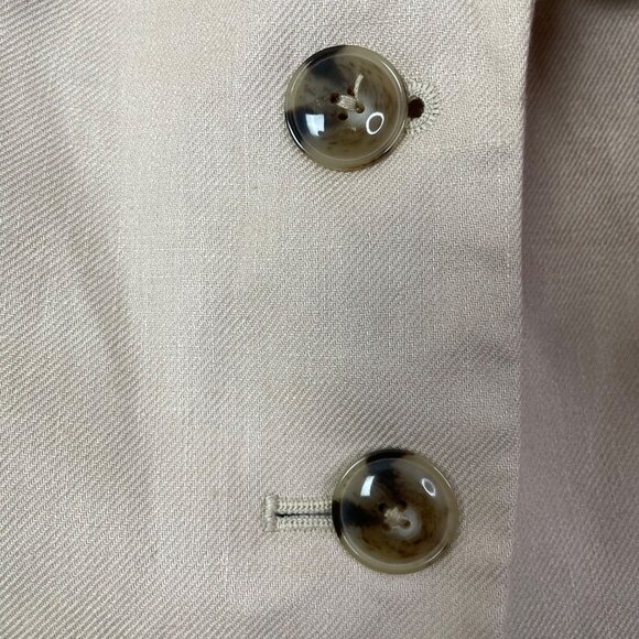 J. Crew Factory Refined Linen-Blend Blazer 6 Beige Tan Button-Down Classic Work - Picture 8 of 12